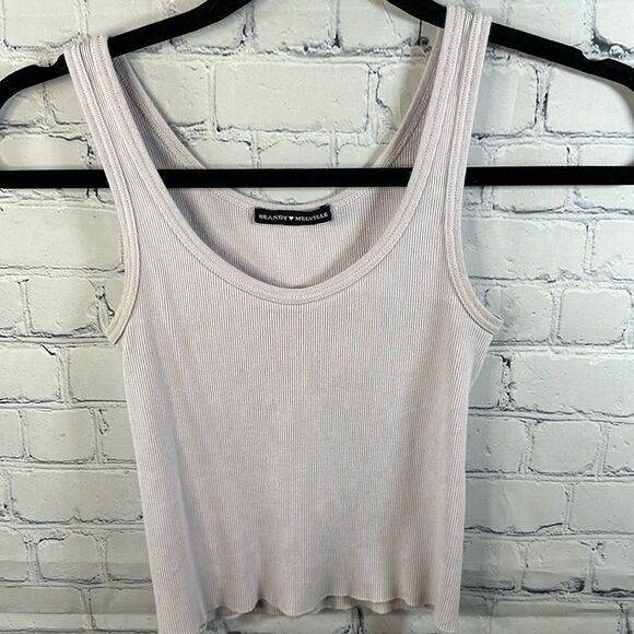 🌸 Brandy Melville Light Purple Ribbed Tank Top (One Size) - Picture 1 of 3